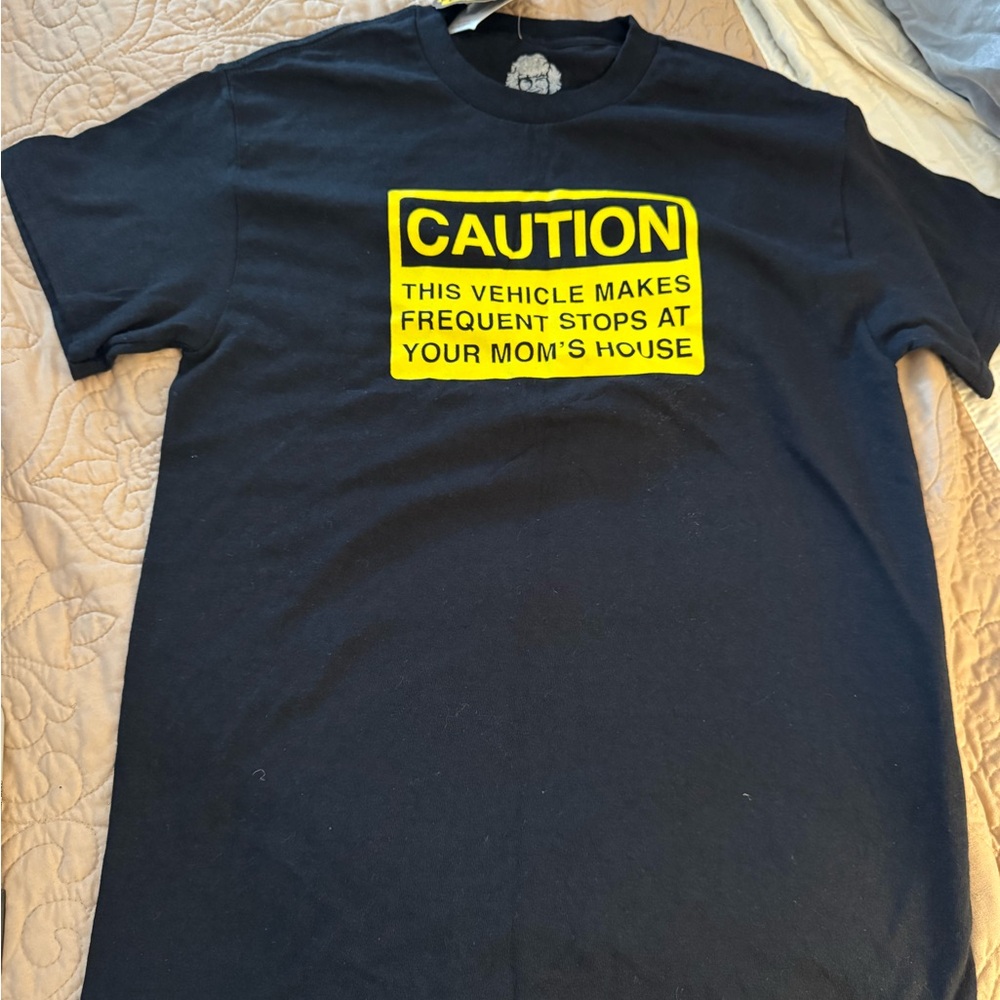 Men's Black Caution Graphic Tee